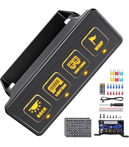 AUXBEAM スイッチパネル　自動調光機能　タッチコントロールパネル　プラド Amazon.co.jp: Auxbeam 8ギャングスイッチパネル BA80 自動調光